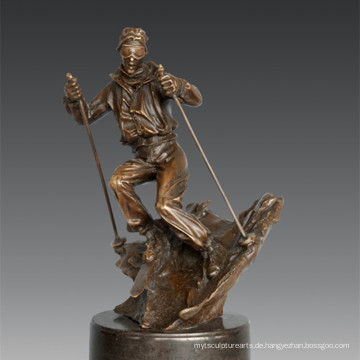 Sport Statue Spieler Skifahren Bronze Skulptur, Nick TPE-791